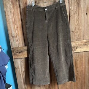 J. Jill wide-leg cropped Corduroy Pants in Mushroom Brown